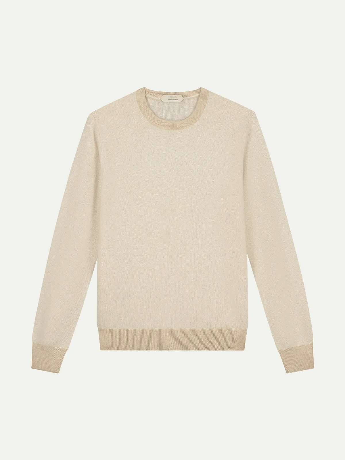Light Beige Jacquard Crew