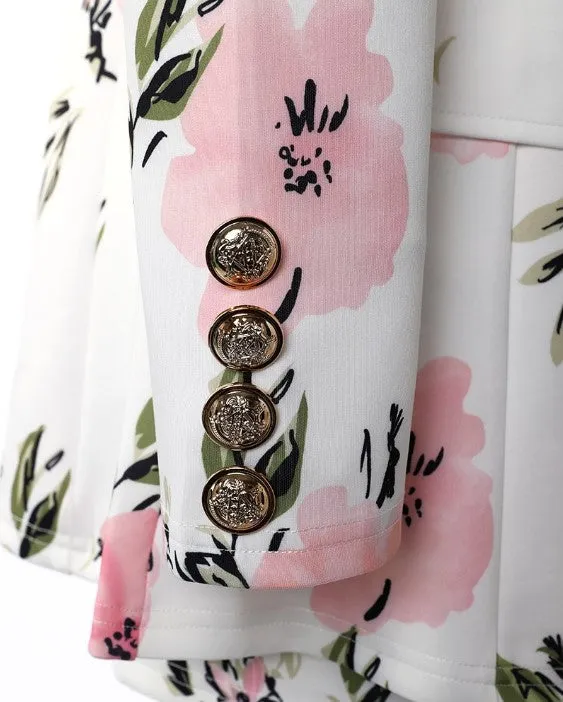 Livina - Stijlvolle bloemenblazer met puffmouwen