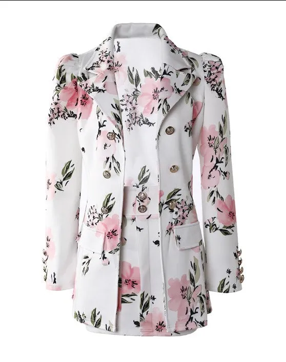 Livina - Stijlvolle bloemenblazer met puffmouwen