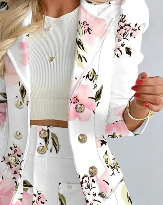 Livina - Stijlvolle bloemenblazer met puffmouwen