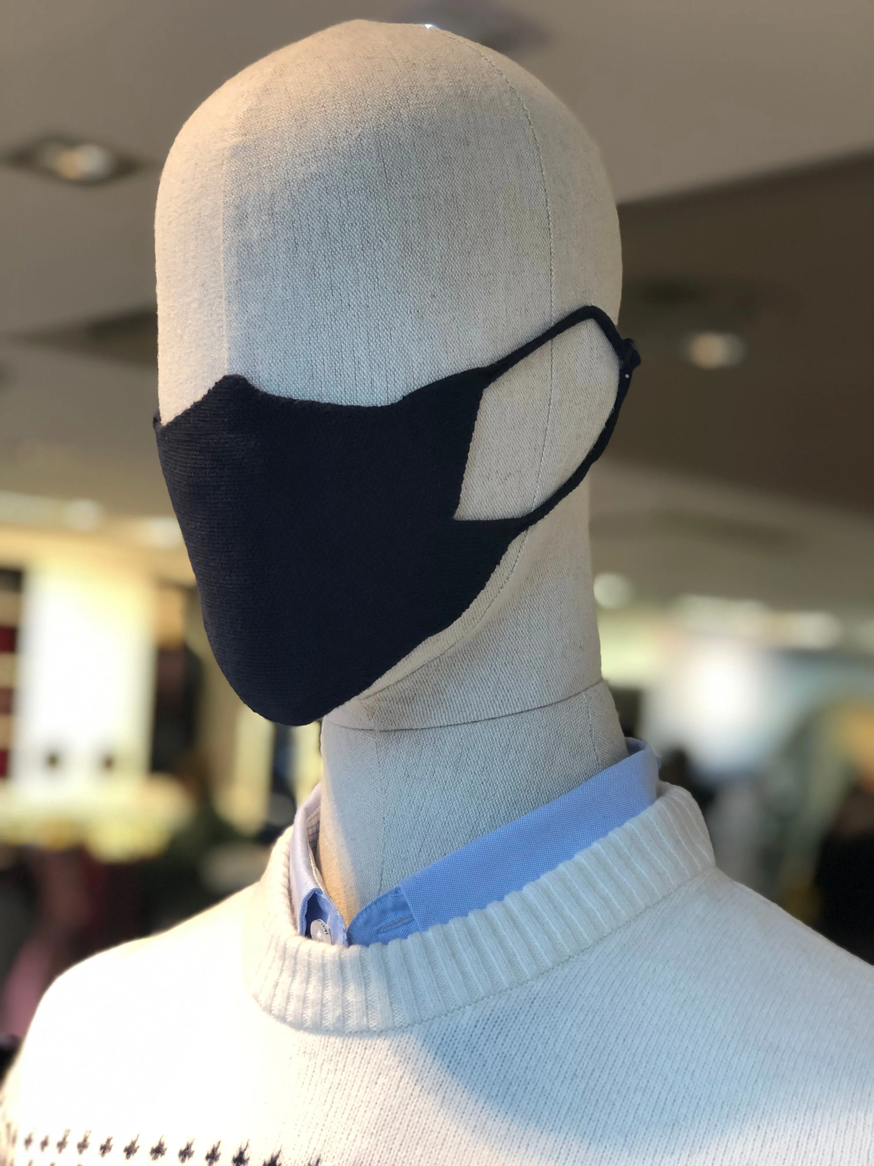 MASQUE TRICOT - Cotton Knit Face Mask (BLACK)