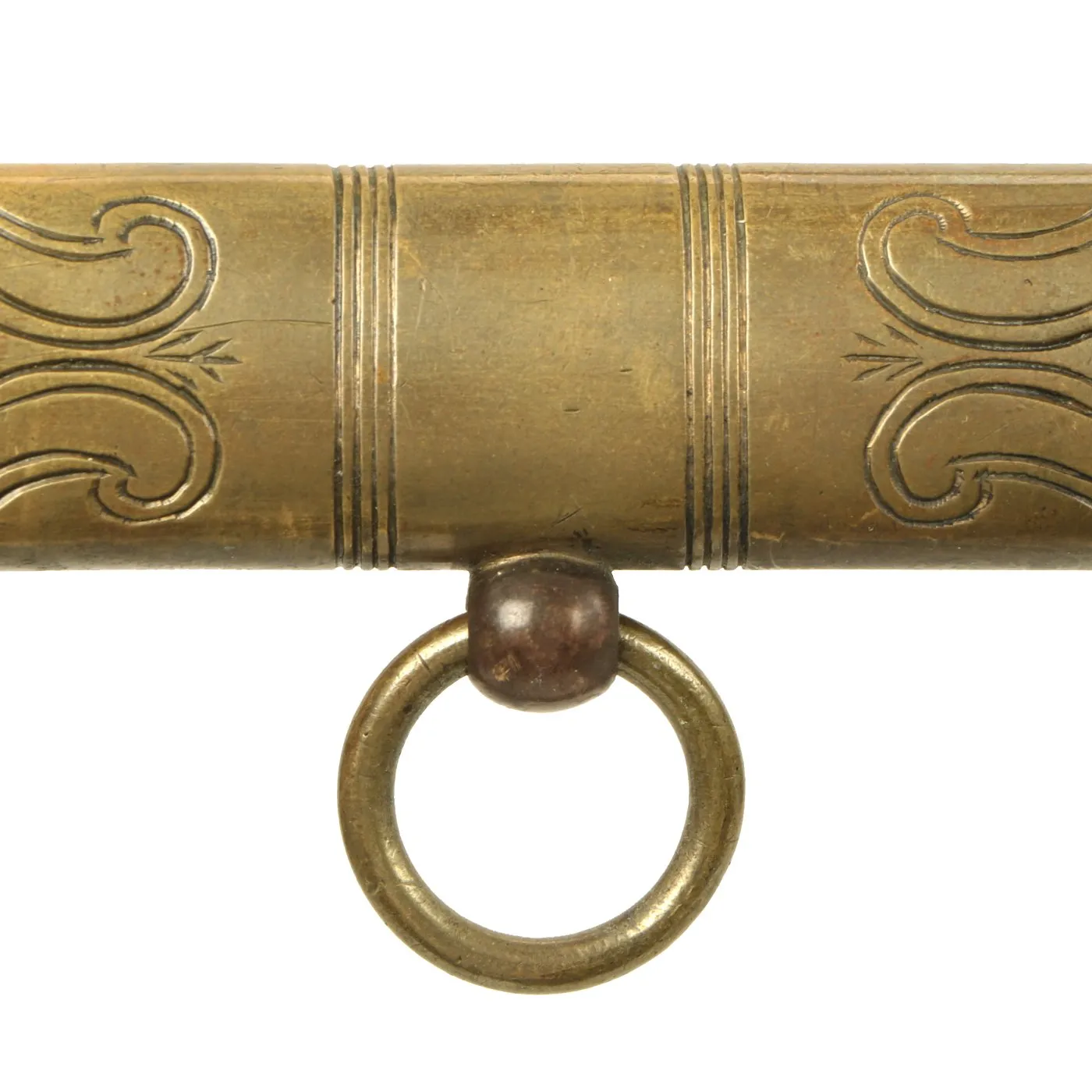 Original British WWII Royal Navy Officers Sword by Gieves Ltd. with Etched Blade & Damaged Scabbard