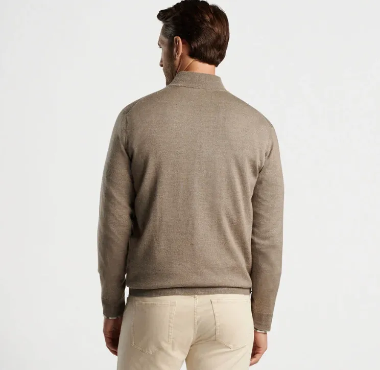 PETER MILLAR 1/4 ZIP AUTUMN CREST SWEATER - CREAM