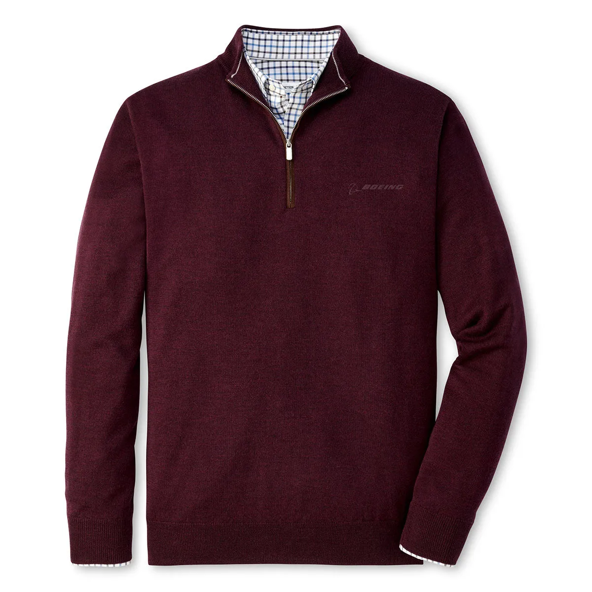 Peter Millar Boeing Men’s Autumn Crest Suede Trim Quarter-Zip