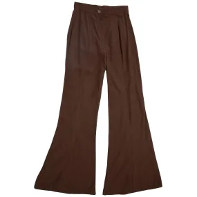 Plain Weave Bell Bottom Slacks
