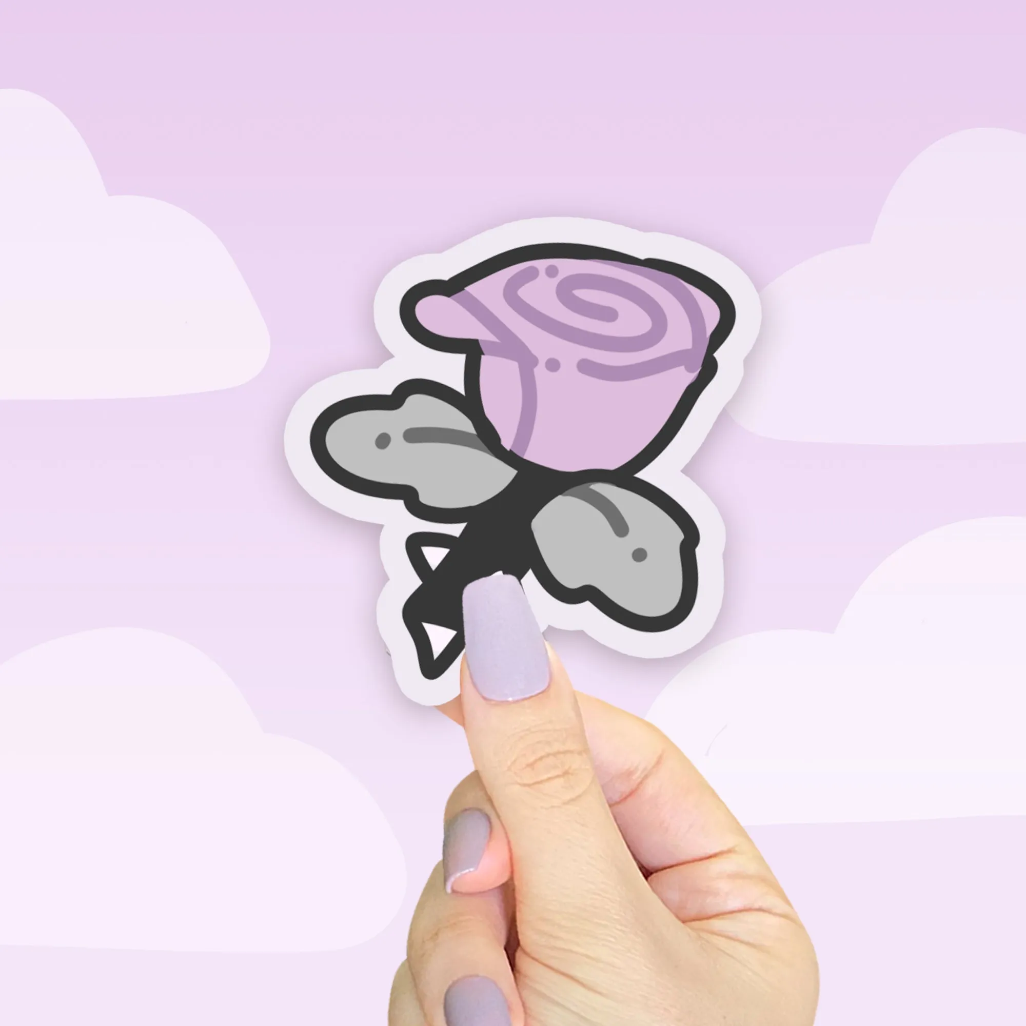 Purple Rose Gothic Halloween Sticker – Kawaii Die-Cut Sticker - Spooky Halloween Decor