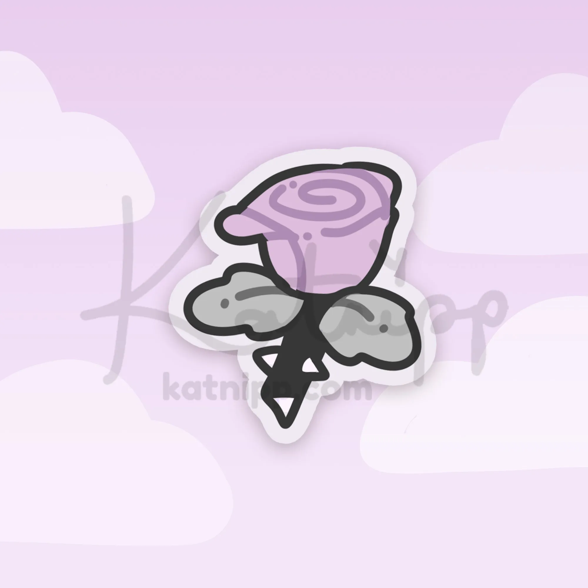 Purple Rose Gothic Halloween Sticker – Kawaii Die-Cut Sticker - Spooky Halloween Decor