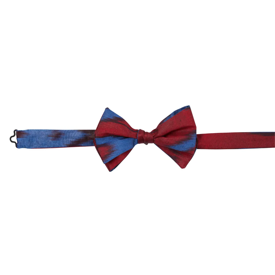 Rowan Silk Ikat Bow Tie - Red, Blue