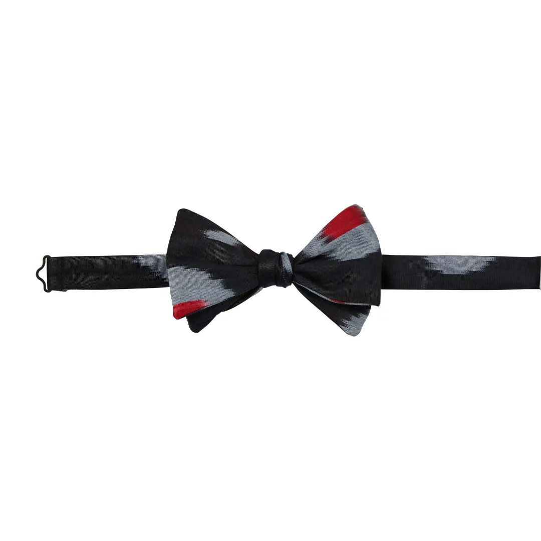 Sanford Bow Tie - Black, Red, Silver