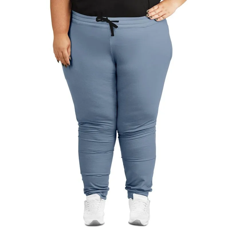 Shaded Pale Pastel Blue Gray Joggers | Unisex | with PLUS sizes | C30M15Y0K30