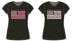 Swimwear Ladies Surf & Board Shirt Flag, Side Stripe-Water Print, Performance, UPF 50 