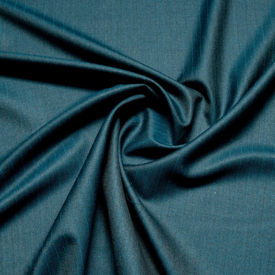 Teal Pinstriped Super 160s Pure Wool
