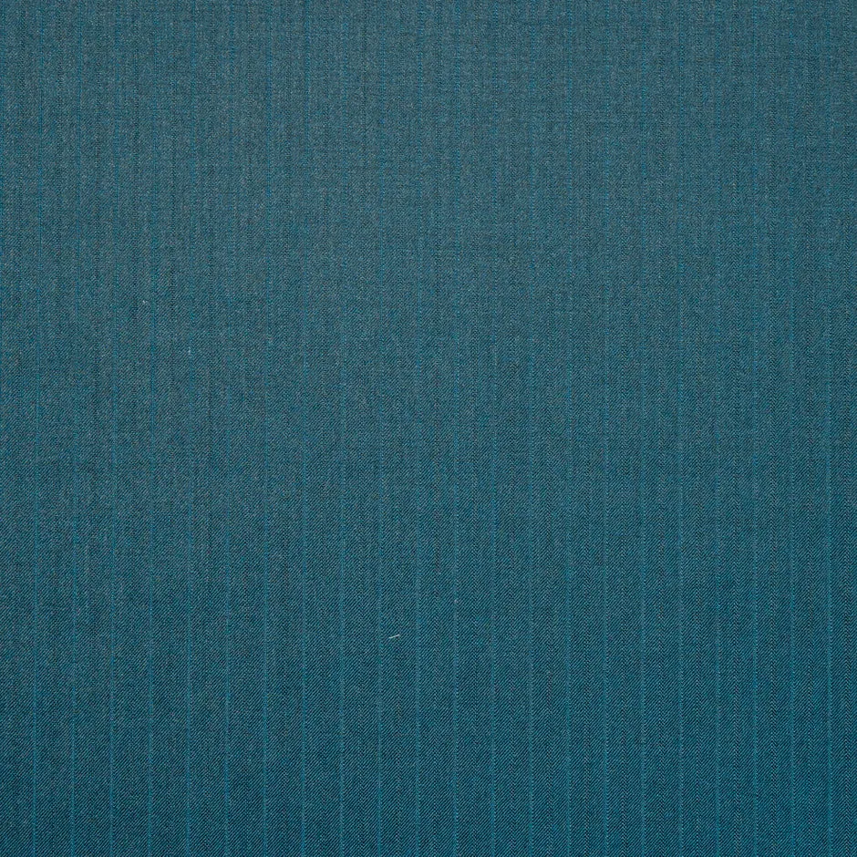 Teal Pinstriped Super 160s Pure Wool