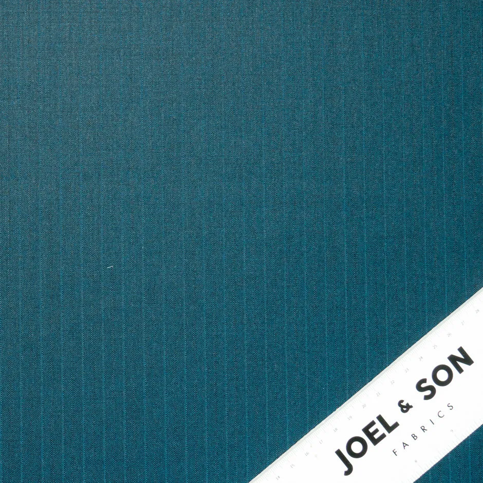 Teal Pinstriped Super 160s Pure Wool