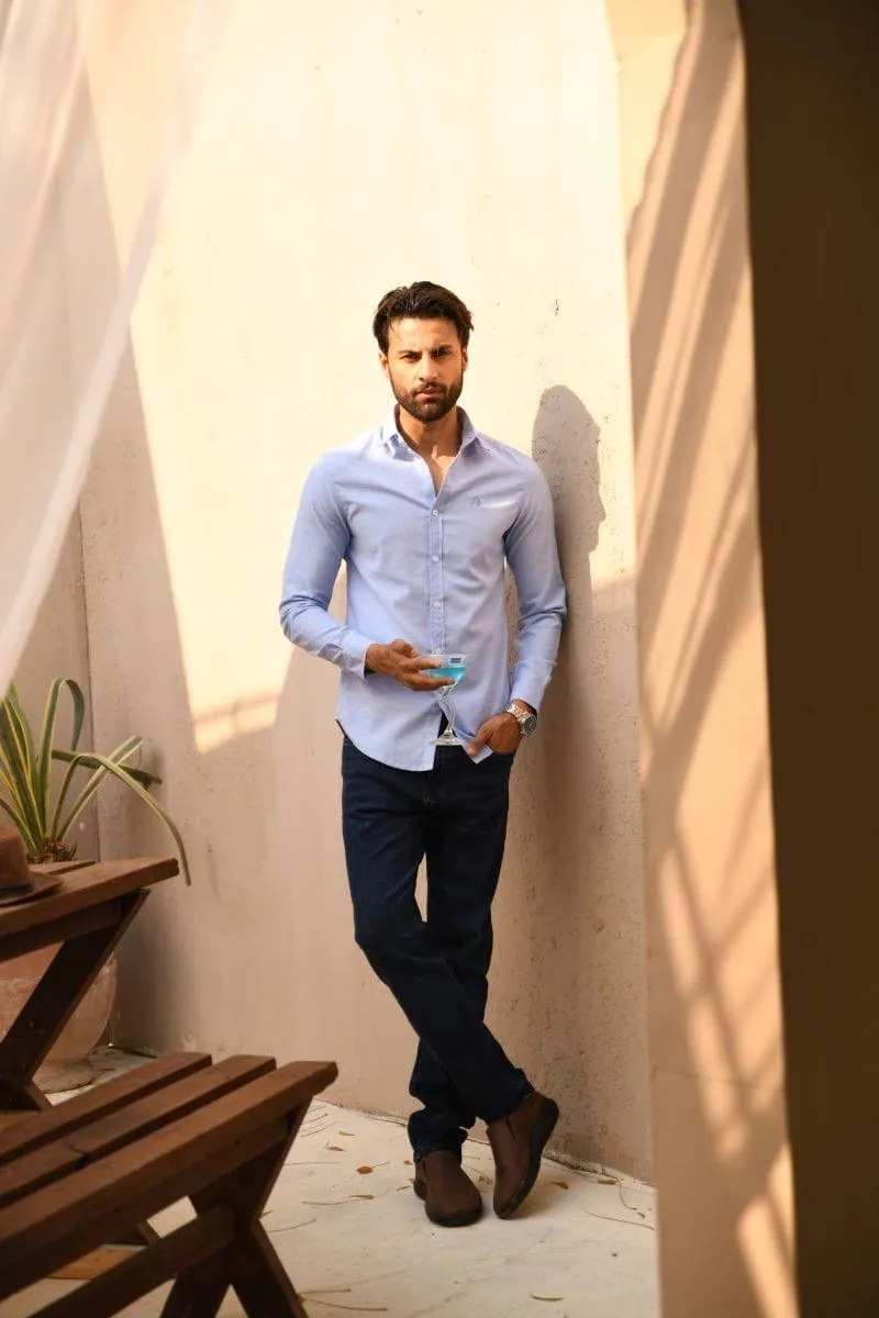 TKMANN - Peter River Shirt - Cotton - Elegant Blue - 1 Piece