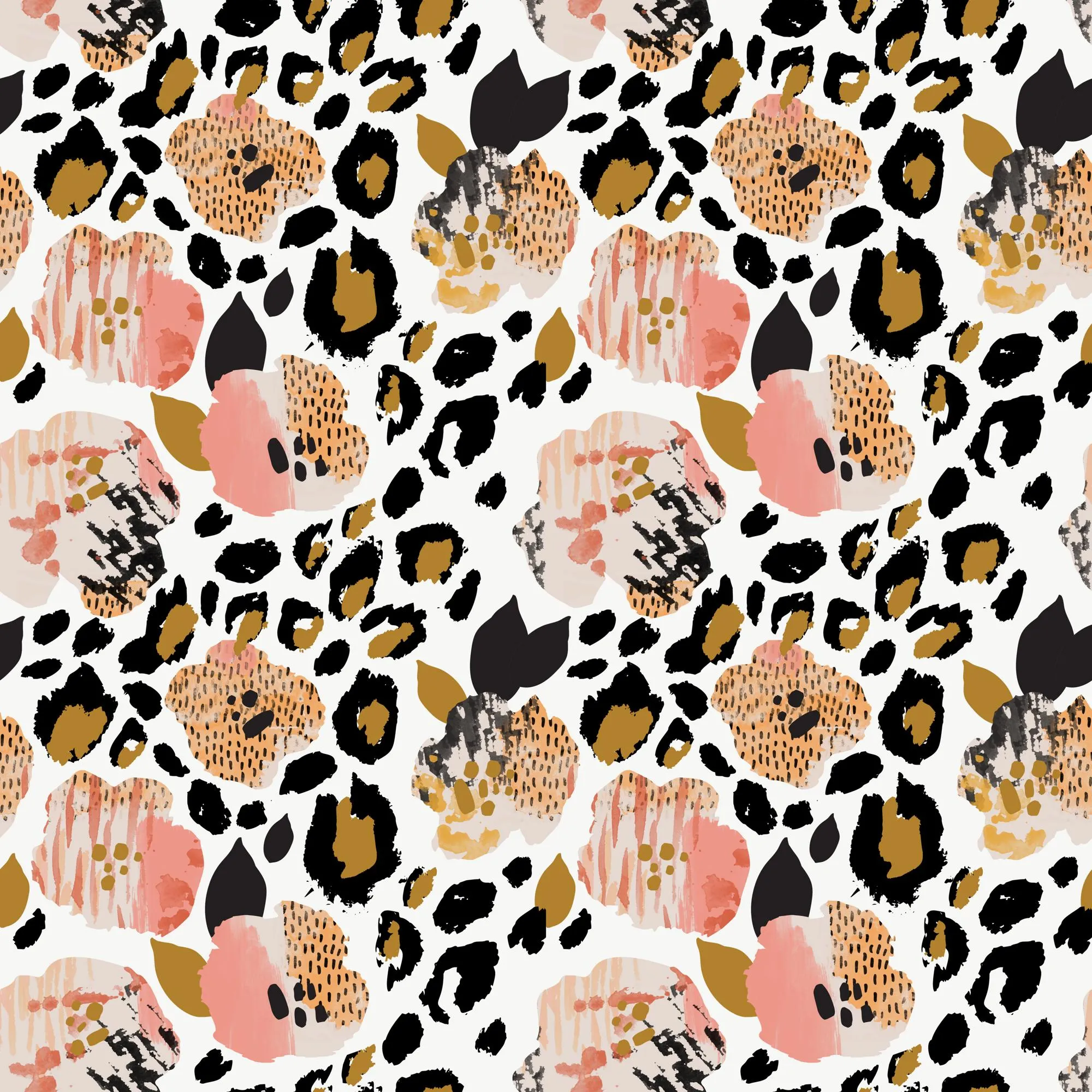 Wallpaper Leopard Love - Wall Covering - Peel and Stick Wallmark Canvas